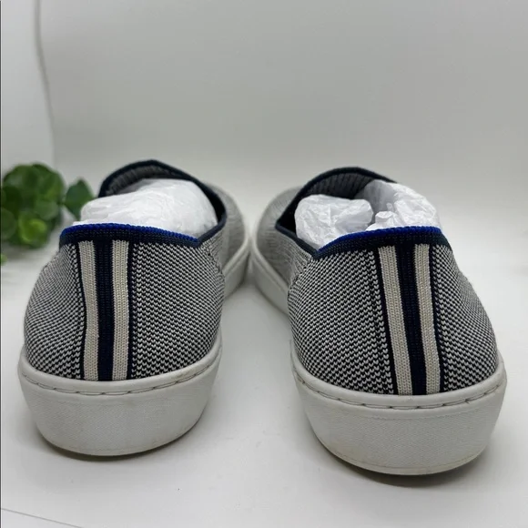 Rothy's The Orginal Slip On Sneakers Athletic Shoes Blue White Women's size 7 - Picture 6 of 9